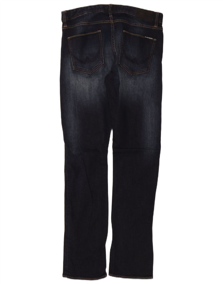 SUPERDRY Herren Slim Jeans W34 L34 Marineblaue Baumwolle