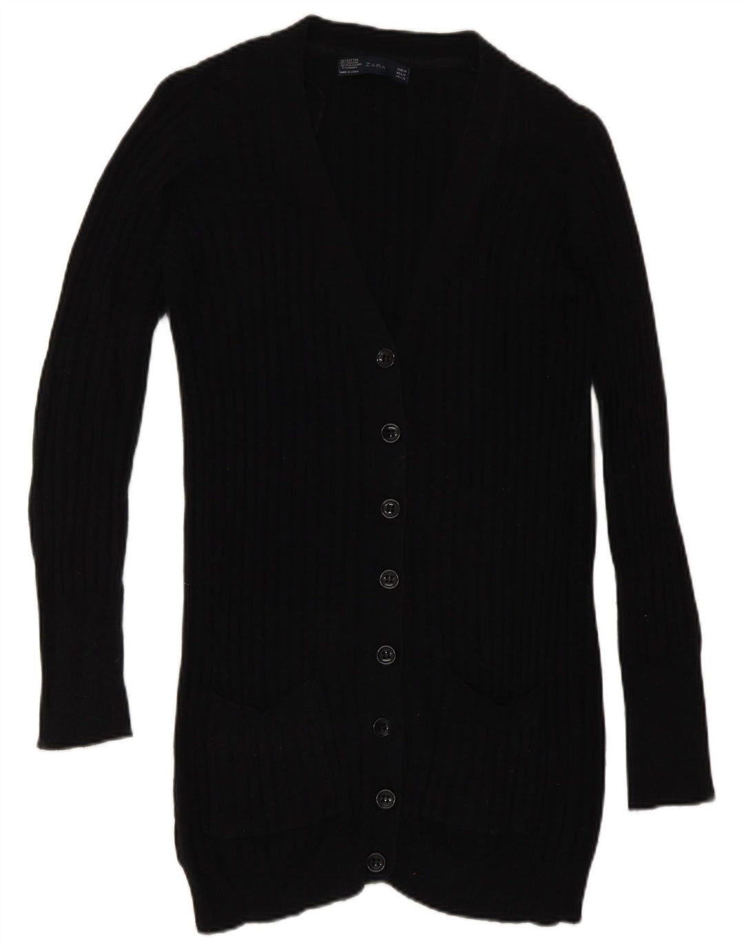 Zara Damen Strickjacke UK 12 Medium Schwarz