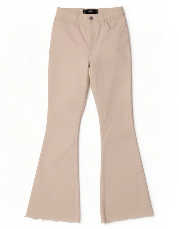 Hollister Damen High Rise Flared Jeans W27 L31 Weiße Baumwolle