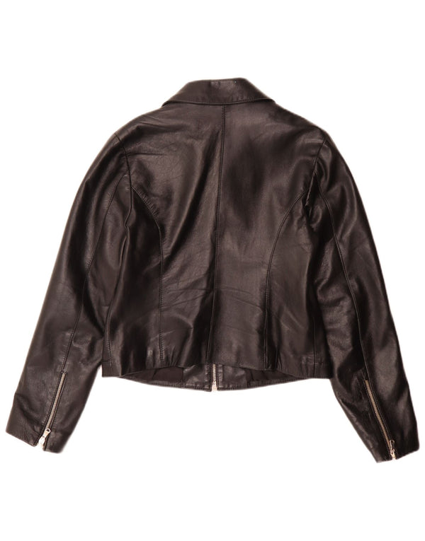 Private Damen Lederjacke IT 44 Medium Schwarz