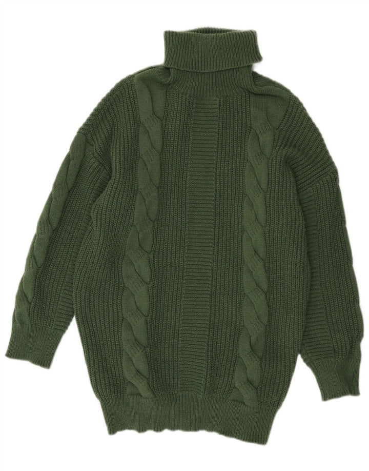 SHEIN Damen-Pullover mit Rollkragen, übergroß, UK 14, Mittelgrün