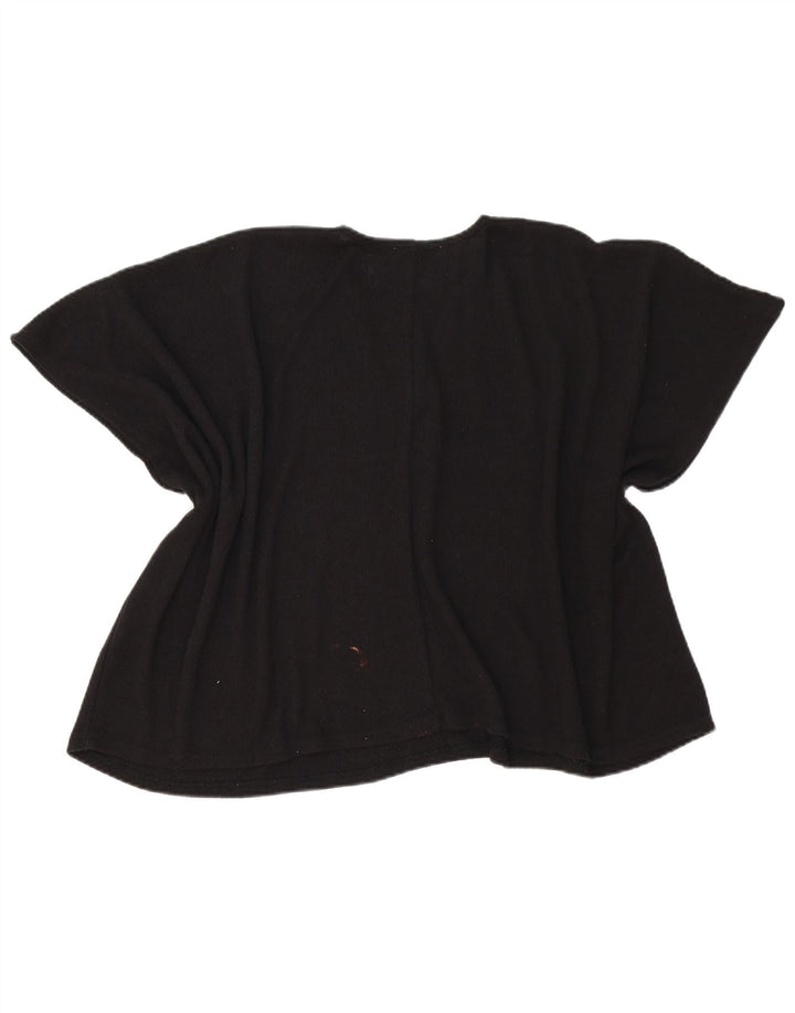 Zara Damen Poncho-Blusenoberteil UK 14 Mittelschwarze Viskose
