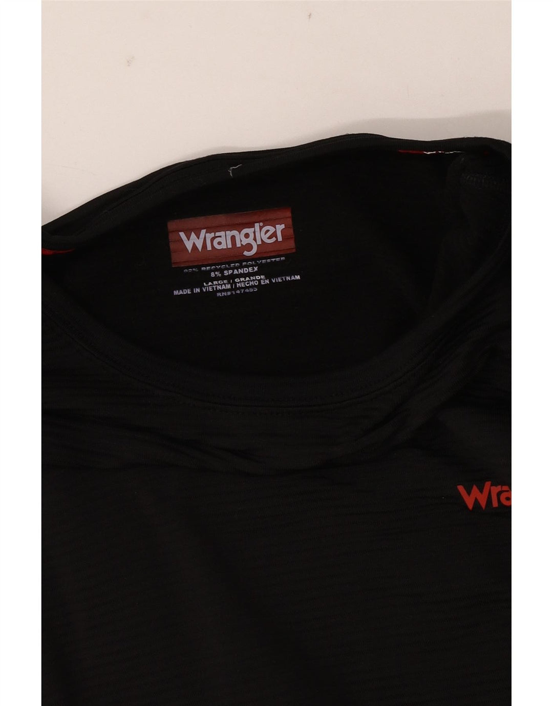 Wrangler Herren-Top, langärmelig, groß, aus schwarzem Polyester