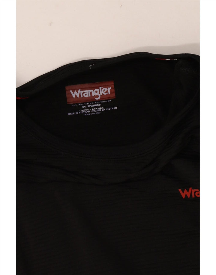 Wrangler Herren-Top, langärmelig, groß, aus schwarzem Polyester
