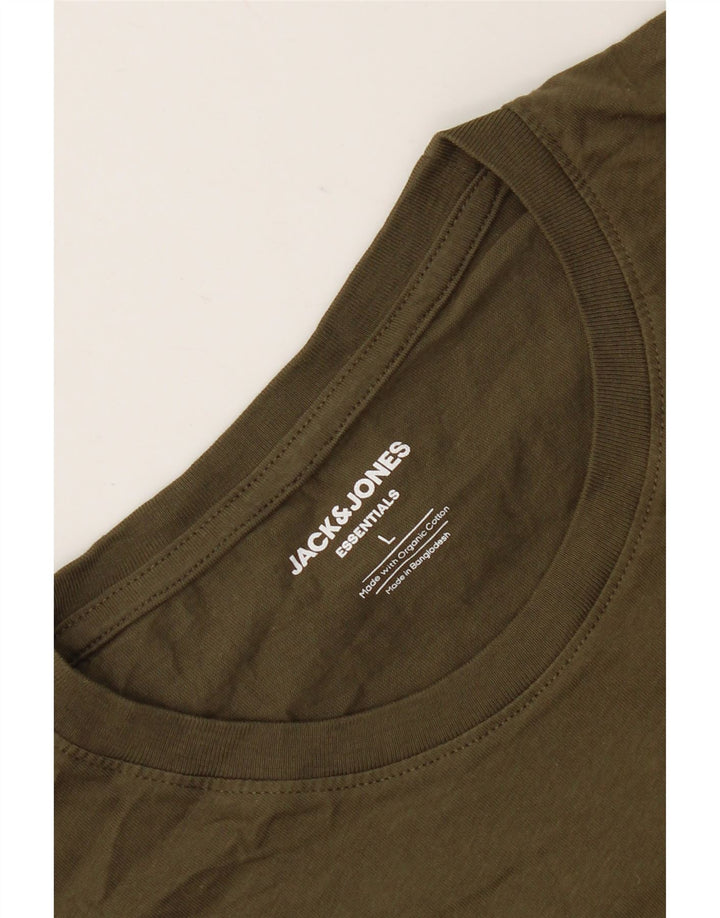 Jack & Jones Herren T-Shirt Top Large Khaki Baumwolle