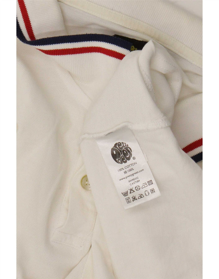 Pretty Green Herren-Poloshirt aus großer, weiß gestreifter Baumwolle