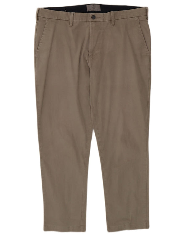 Marks & Spencer Herren Slim Fit Chinohose W36 L26 Beige Baumwolle
