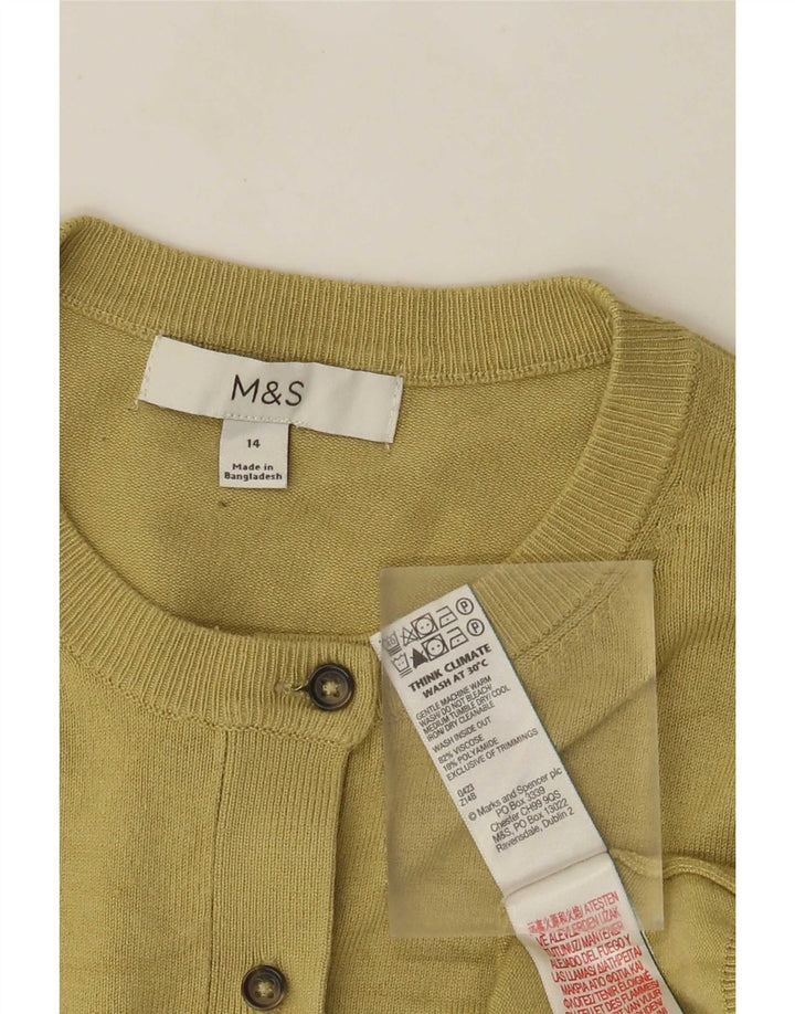 Marks & Spencer Damen-Cardigan-Pullover UK 14 Mittelgrüne Viskose