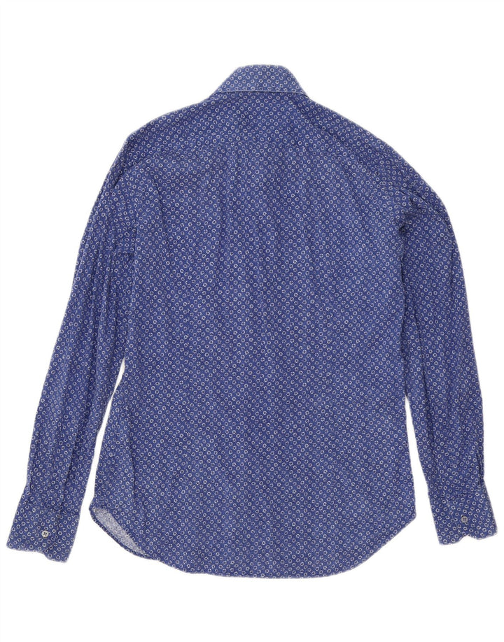 Liu Jo Slim-Fit-Hemd für Herren aus mittelblau gepunkteter Baumwolle