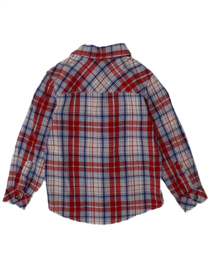 BENETTON Boys Shirt 3-4 Years 2XS Red Check Cotton
