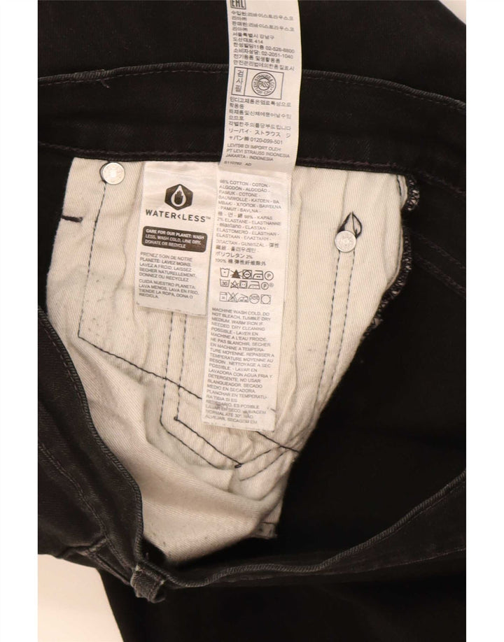 Levi's Herren Straight Jeans W30 L32 Schwarze Baumwolle
