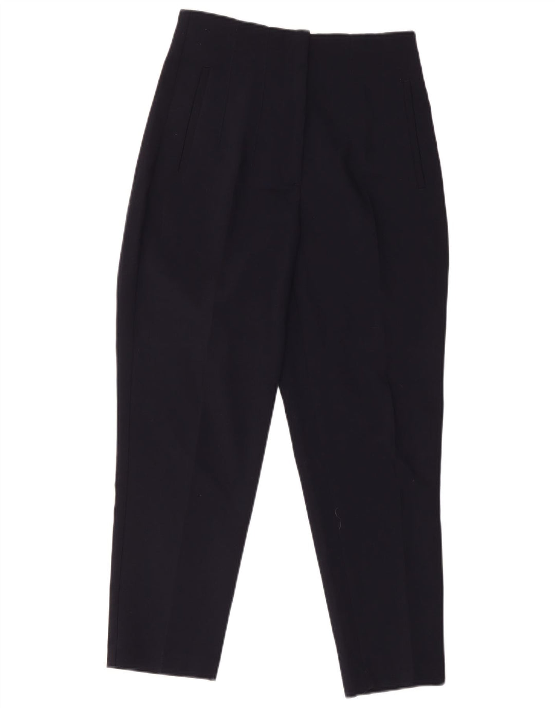 Zara Damen Crop Tapered Anzughose Medium W28 L26 Marineblau Polyester