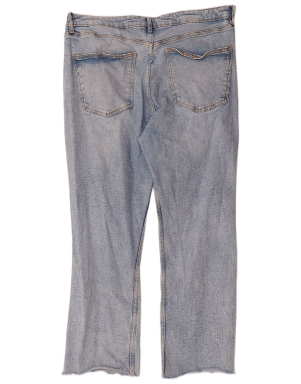 Zara Damen Straight Jeans EU 46 2XL W36 L26 Blaue Baumwolle