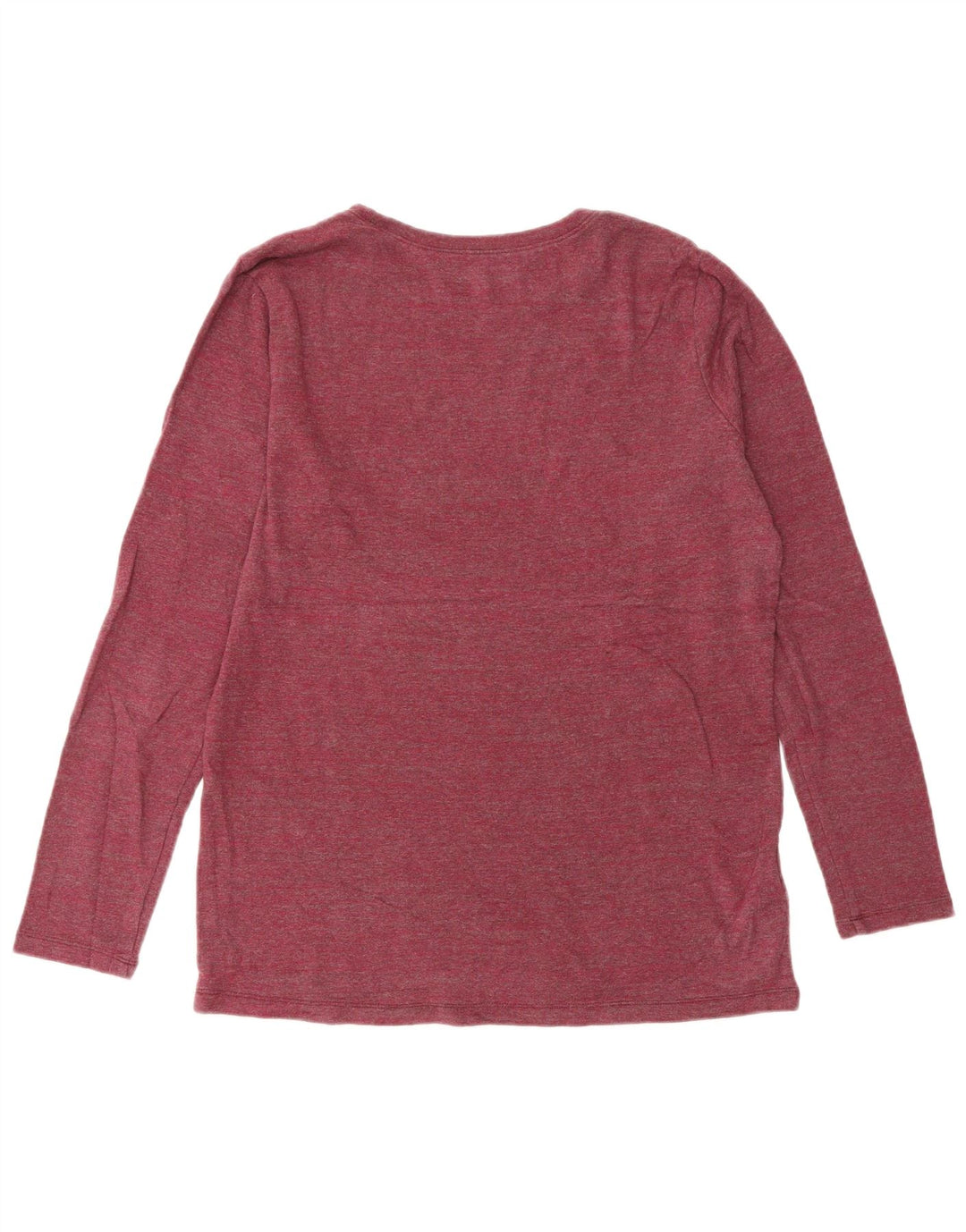 Eddie Bauer Damen Top Langarm UK 14 Large Burgund Baumwolle