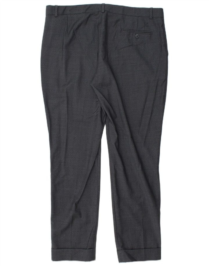 JIGSAW Gerade Chino-Hose für Damen, UK 44, Größe L, W34, L28, Grau gepunktet