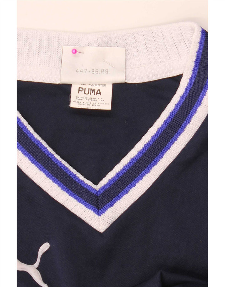 Puma Herren-T-Shirt mit Grafik, Größe S, Marineblau, Farbblock-Polyester