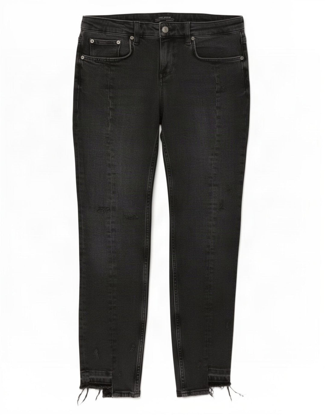 Zara Damen Distressed Slim Jeans EU 38 Small W28 L27 Grau