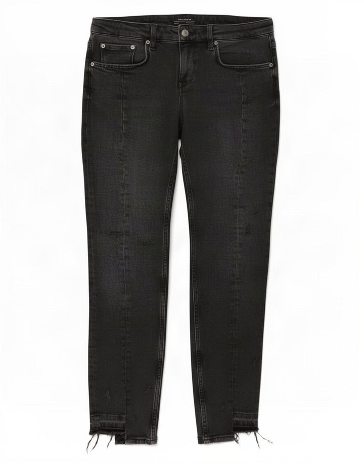 Zara Damen Distressed Slim Jeans EU 38 Small W28 L27 Grau