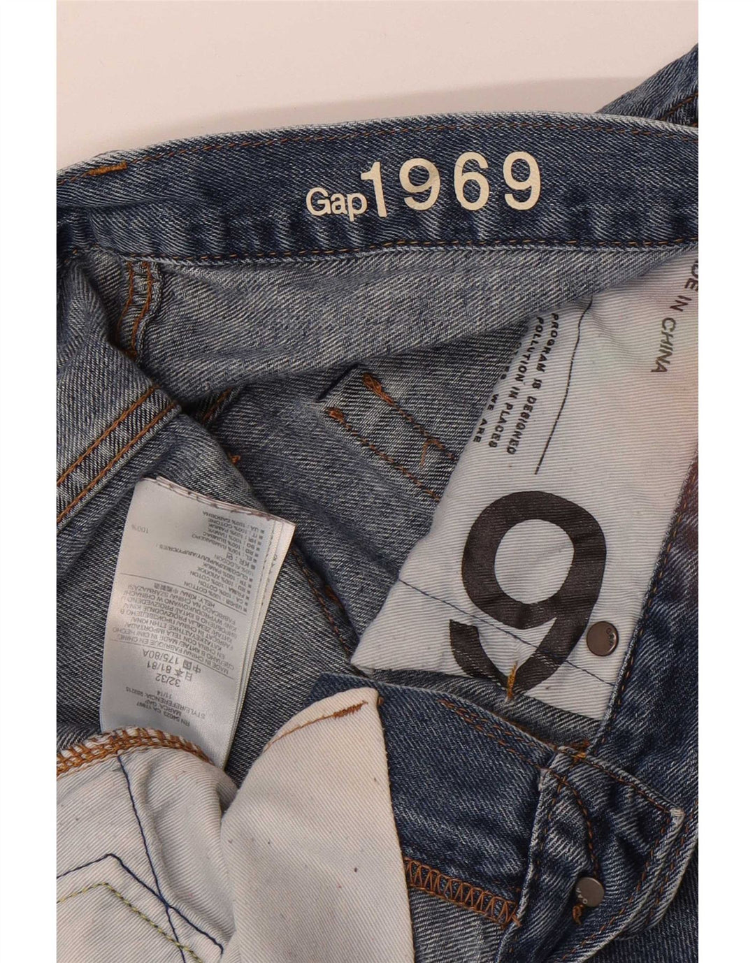 Gap Herren Slim Jeans W32 L32 Blaue Baumwolle