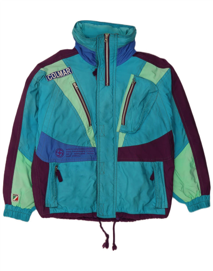 COLMAR Herren-Skijacke mit lockerer Passform und Kapuze, Größe 44, XS, Blau, Farbblock