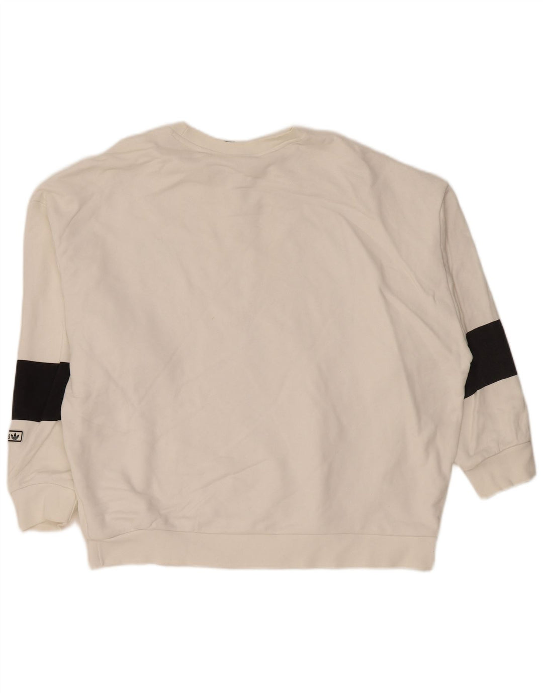 ADIDAS Damen-Sweatshirt in Übergröße, Größe UK 12, Mittelweiß, Farbblock