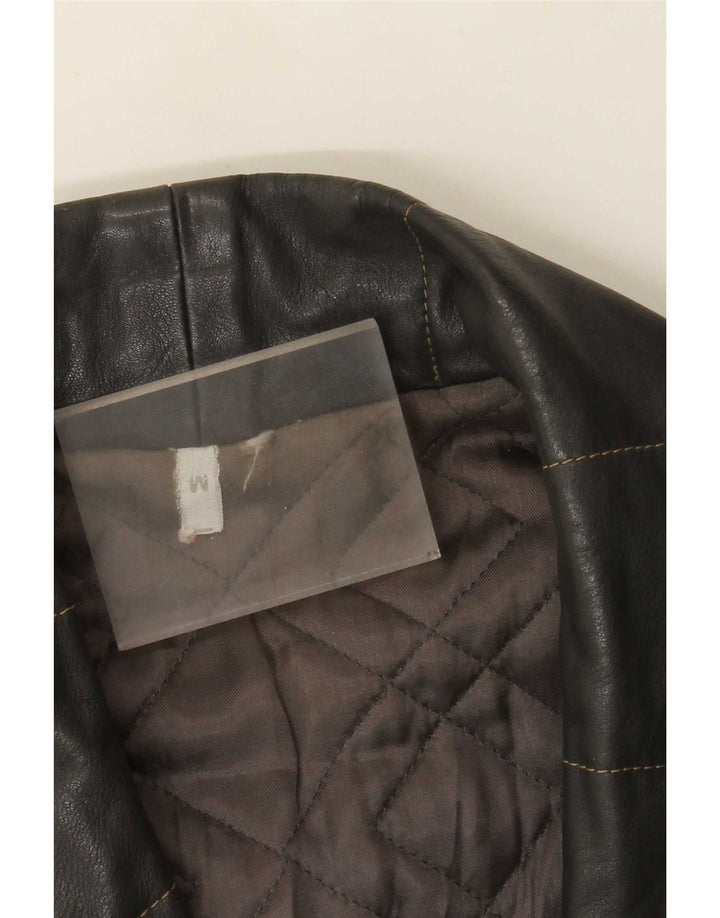 Vintage Herren Loose Fit Lederjacke UK 38 Mittelgrau