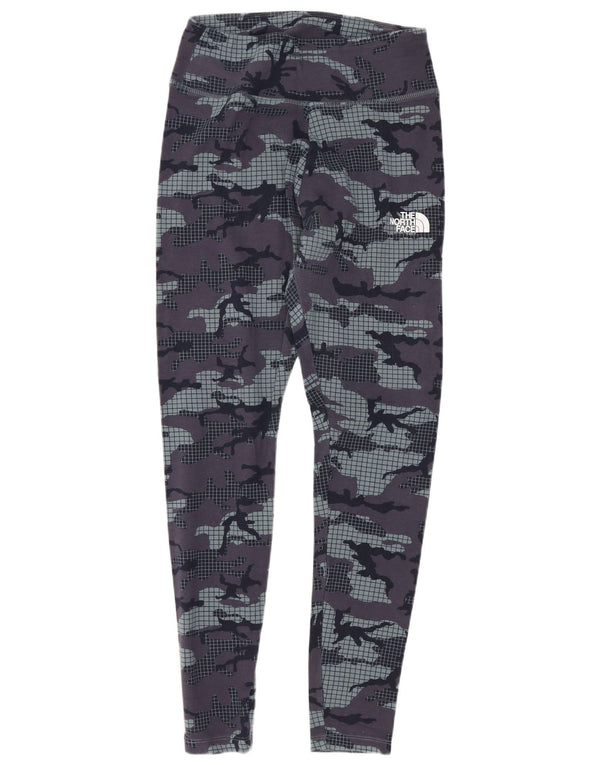 The North Face Damen Leggings UK 12 Medium Navy Blue Camouflage Baumwolle