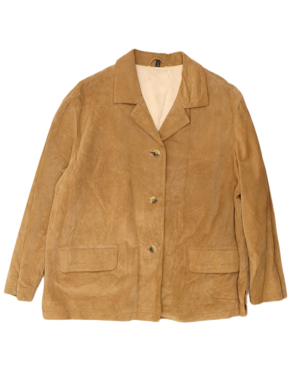 P.S. Company Damen Wildlederjacke UK 16 Großes braunes Leder