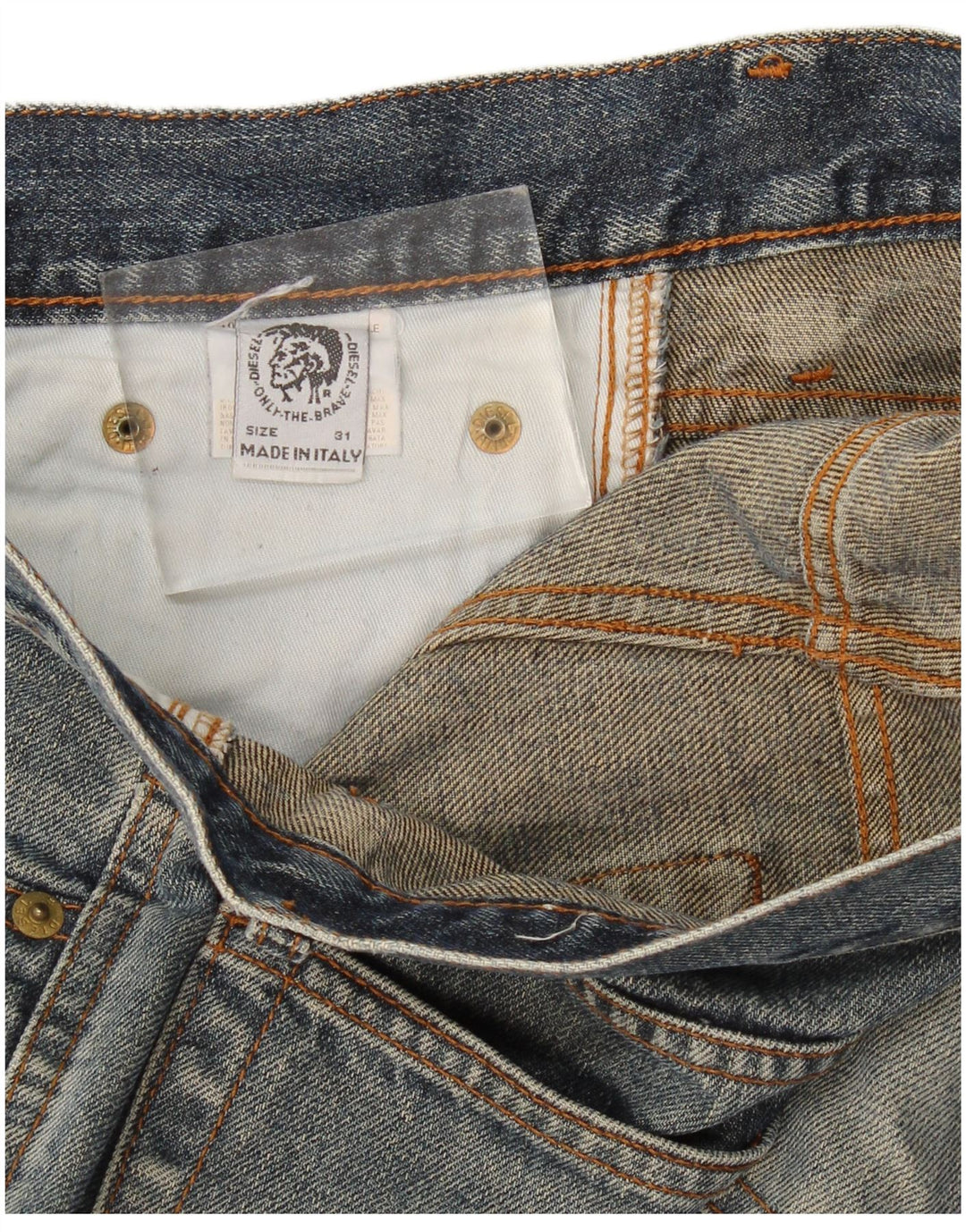 Diesel Herren Straight Jeans W31 L31 Marineblaue Baumwolle