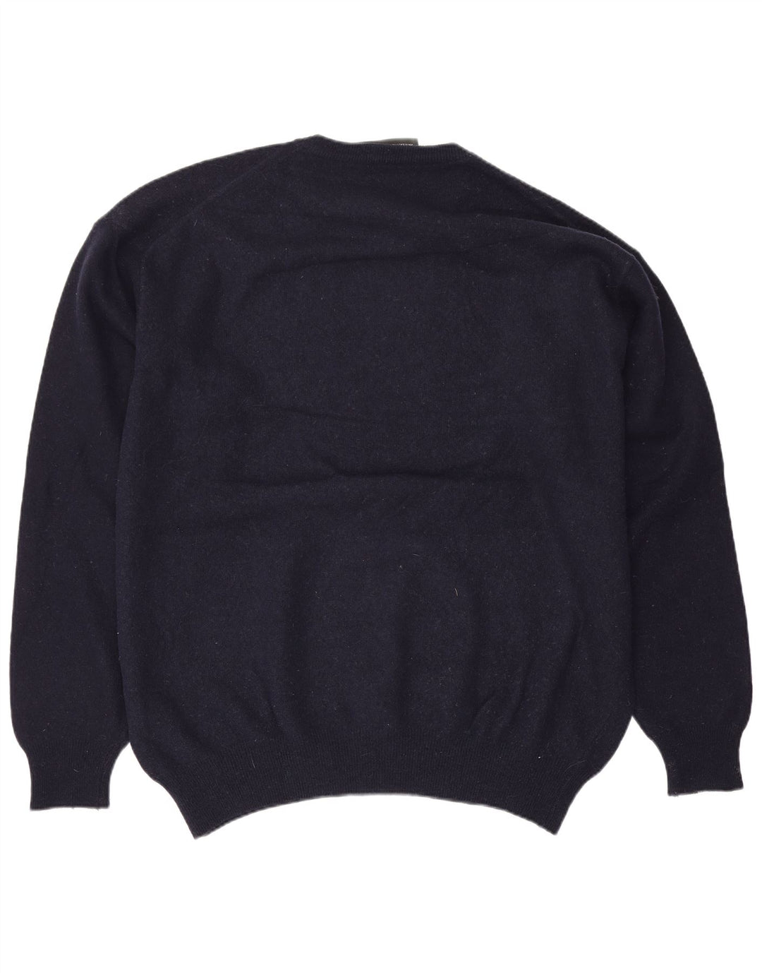 Zara Herren-Pullover mit Rundhalsausschnitt, XL, marineblaue Wolle