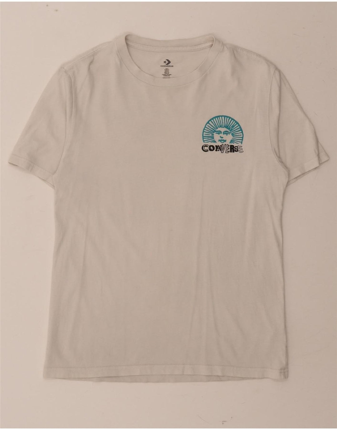 CONVERSE Mens Graphic T-Shirt Top Small White Cotton Vintage Converse and Second-Hand Converse from Messina Hembry 