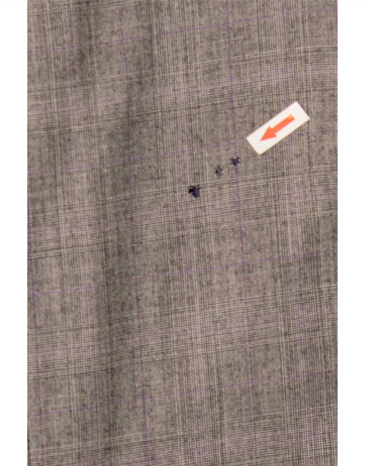 Marks & Spencer Herren-Blazer mit 2 Knöpfen, UK 44, XL, grau karierte Wolle