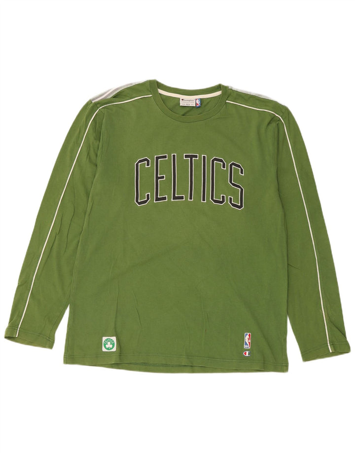 CHAMPION Herren Celtics Graphic Top Langarm Große grüne Baumwolle