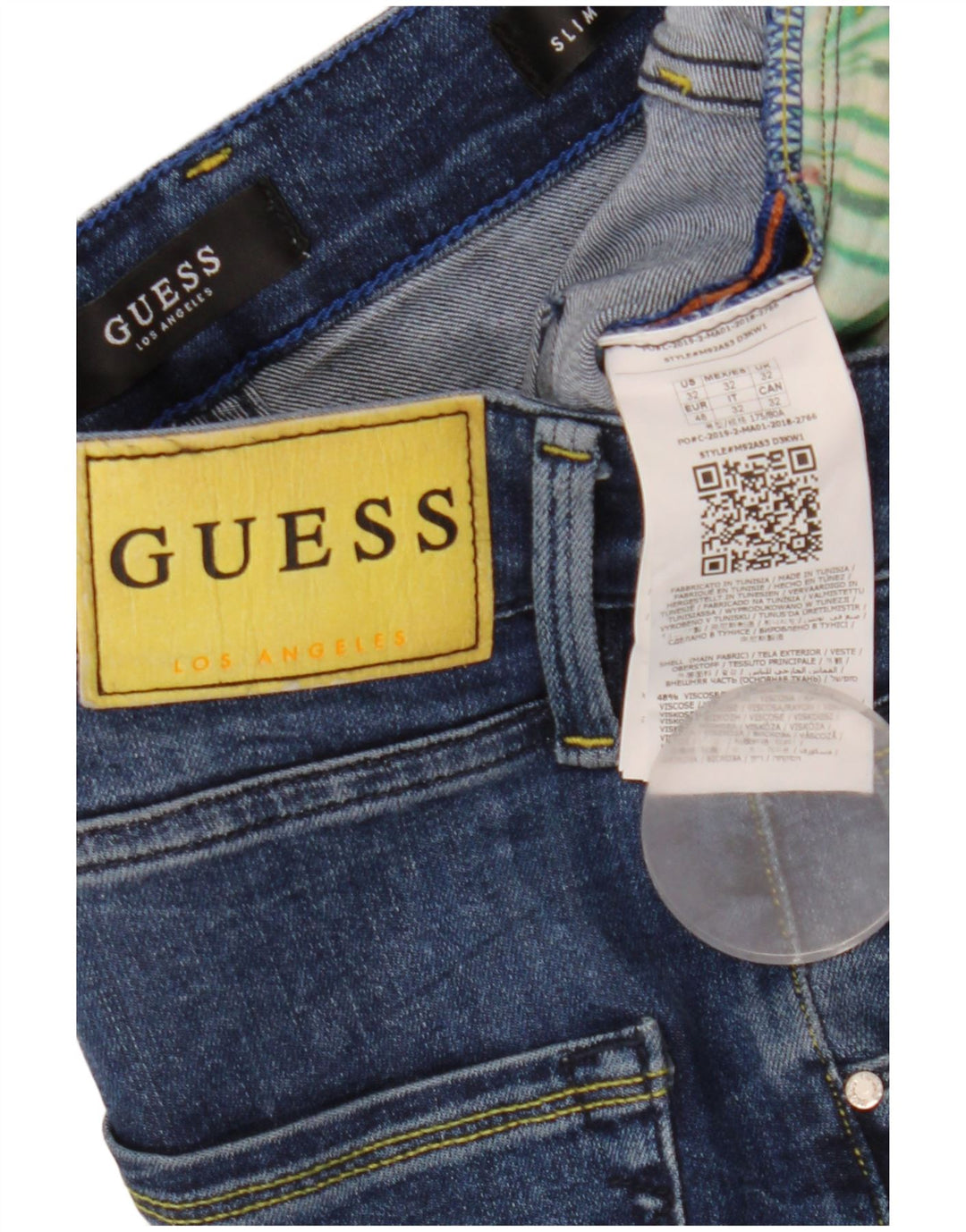 Guess Herren Distressed Slim Jeans W32 L33 Blaue Viskose