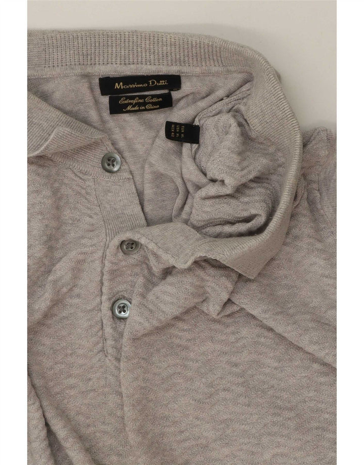 Massimo Dutti Herren-Pullover mit Rollkragen, XL, graue Baumwolle