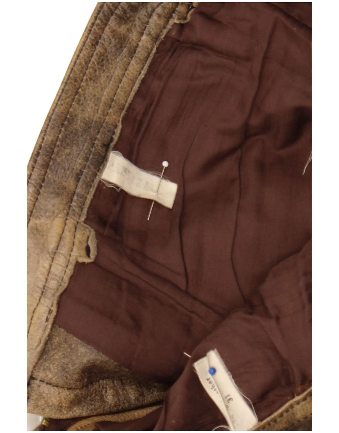 Pantera Herren-Lederhose, Größe 31, B31, L33, braunes Leder