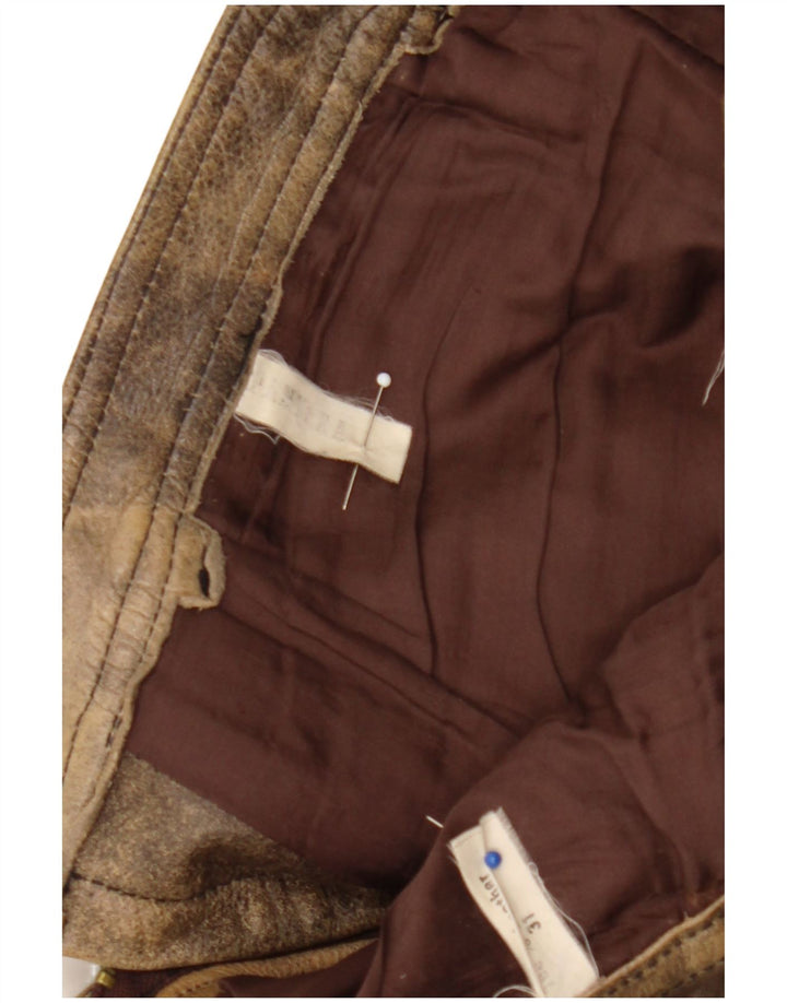 Pantera Herren-Lederhose, Größe 31, B31, L33, braunes Leder