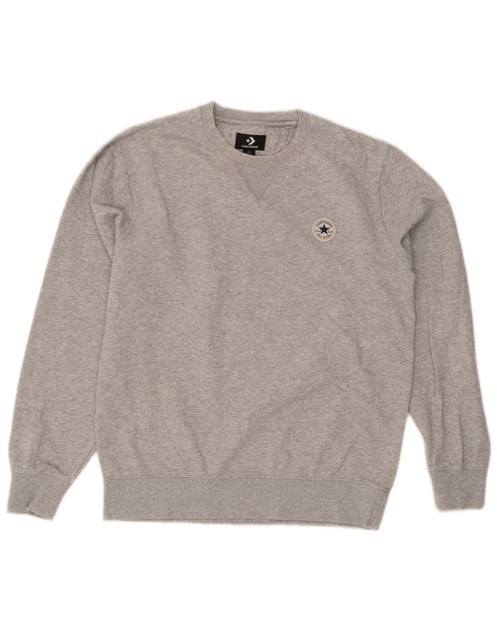 Converse Herren Chuck Taylor Sweatshirt-Pullover, klein, grau gefleckte Baumwolle