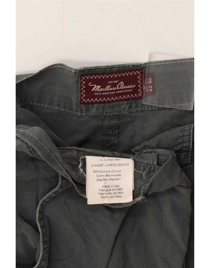 Marlboro Classics Herren-Cargo-Shorts, EU 50, Größe L, W34, graue Baumwolle