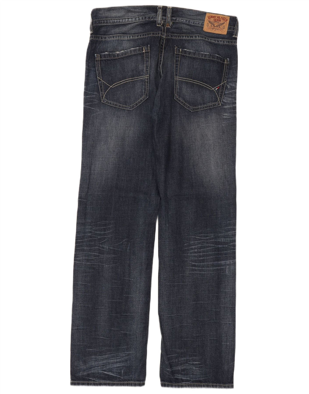 Tommy Hilfiger Herren Straight Jeans W34 L34 Blaue Baumwolle