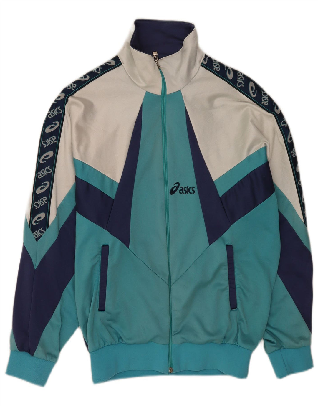Asics Herren-Trainingsanzug mit grafischem Oberteil, IT-Größe 44, XS, mehrfarbig, Farbblock