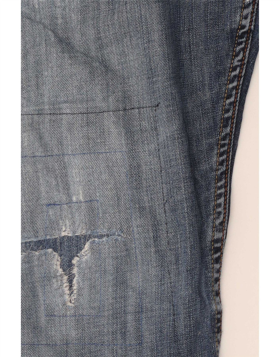 Levi's Herren 507 Distressed Bootcut Jeans W34 L30 Blaue Baumwolle