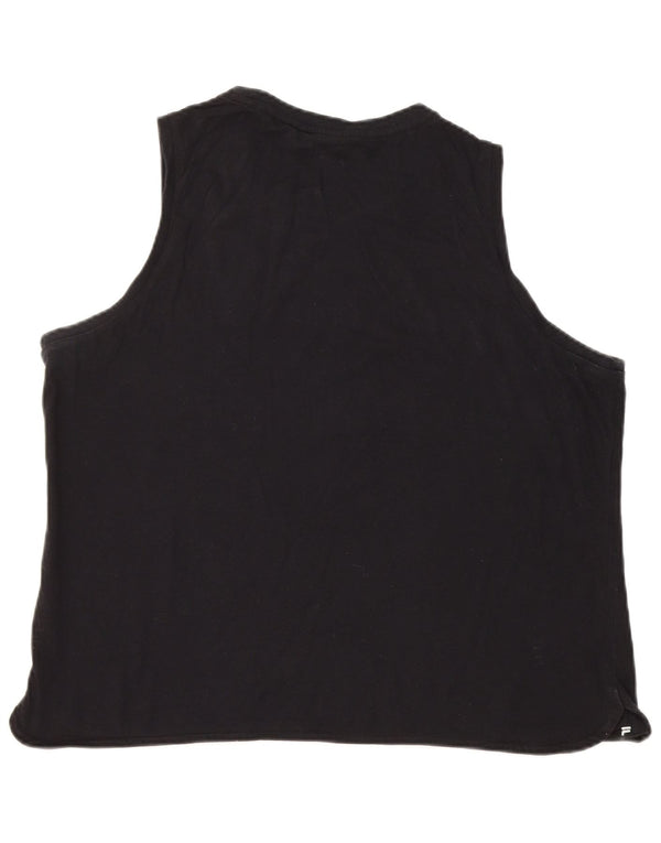 Fila Damen Weste Top UK 18 XL Schwarz Baumwolle