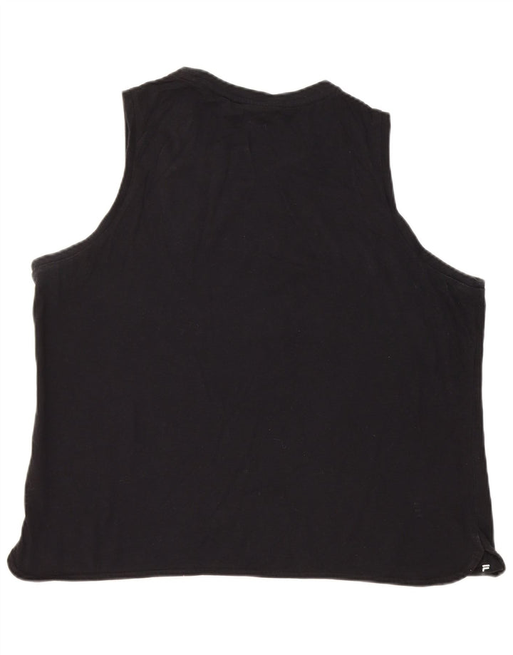 Fila Damen Weste Top UK 18 XL Schwarz Baumwolle