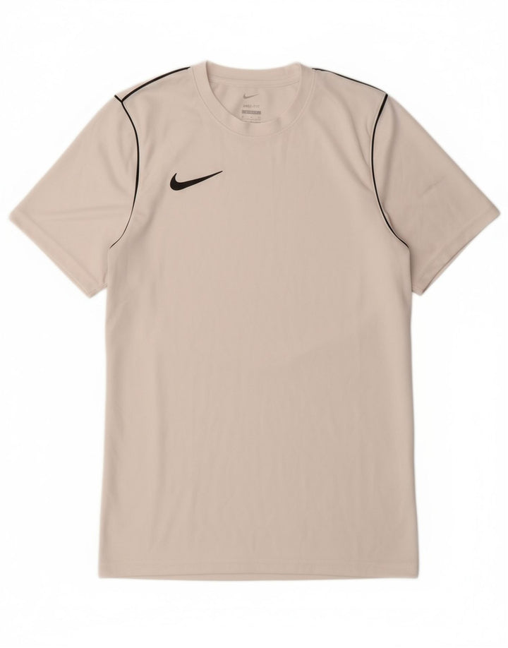 NIKE Mens Dri Fit Slim Fit T-Shirt Top Small Off White