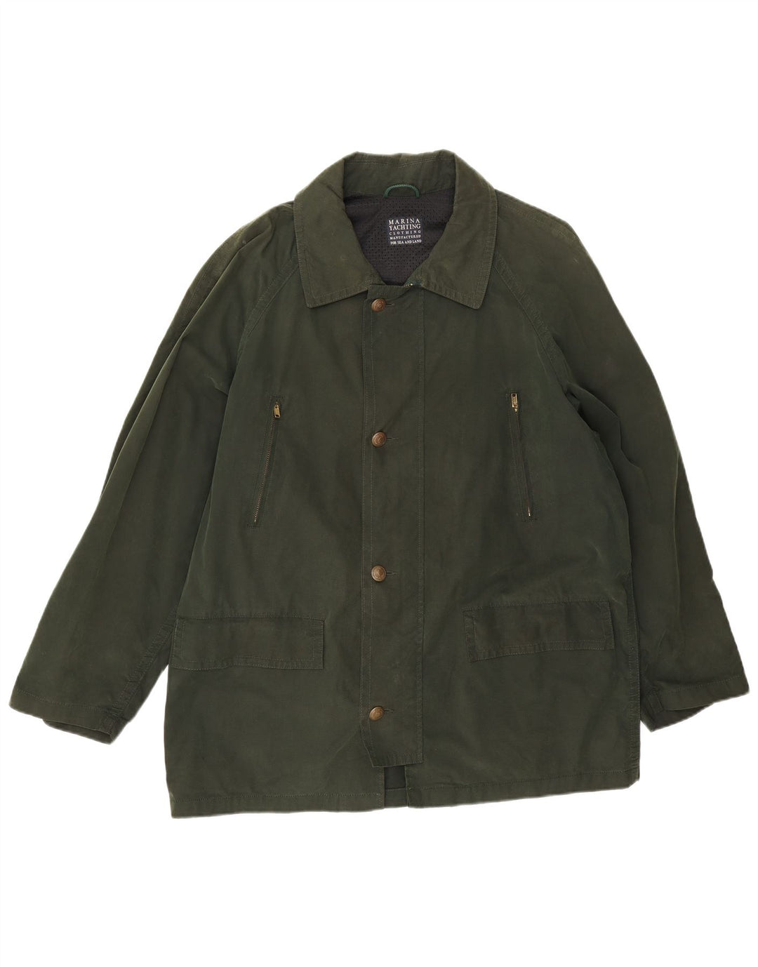 Marina Yachting Herren-Utility-Jacke IT 50 Large aus grüner Baumwolle