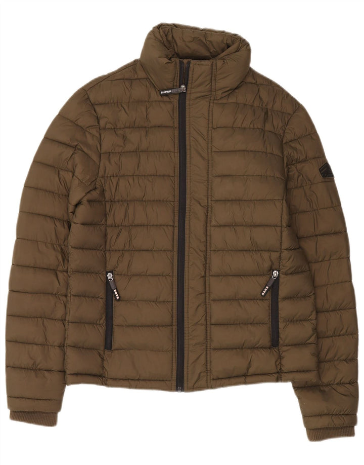 Superdry Herren Wattierte Jacke UK 38 Medium Khaki Nylon