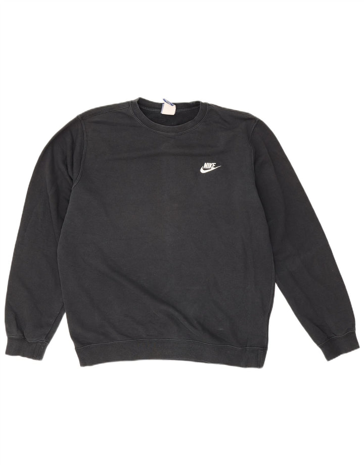 NIKE Herren-Sweatshirt-Pullover, mittelschwarz, Baumwolle