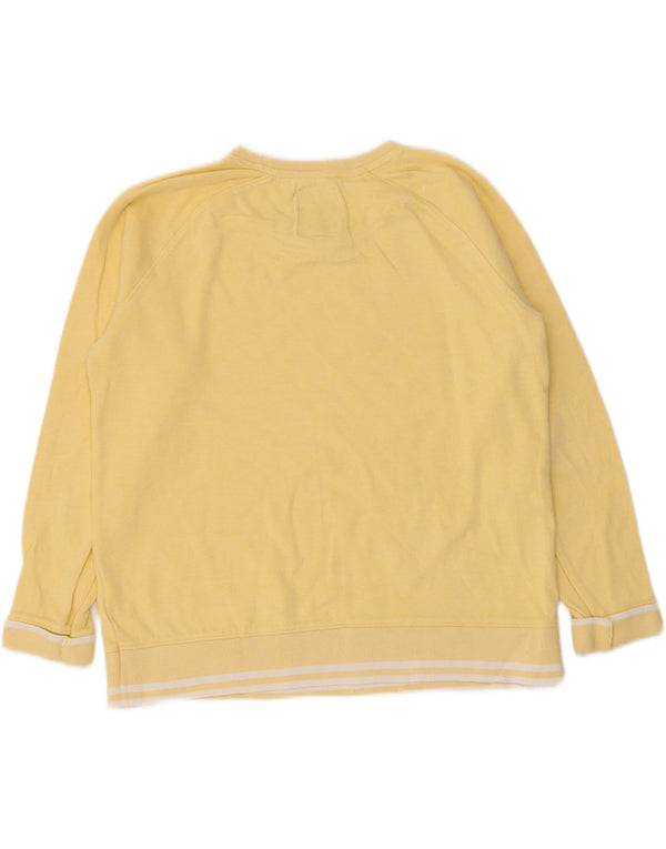 Crew Clothing Damen-Sweatshirt-Pullover UK 12 Mittelgelb gestreift aus Baumwolle