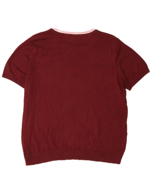 Max Mara Damen-Wochenende-Pullover mit U-Boot-Ausschnitt, UK 16, Größe L, Burgunderrot